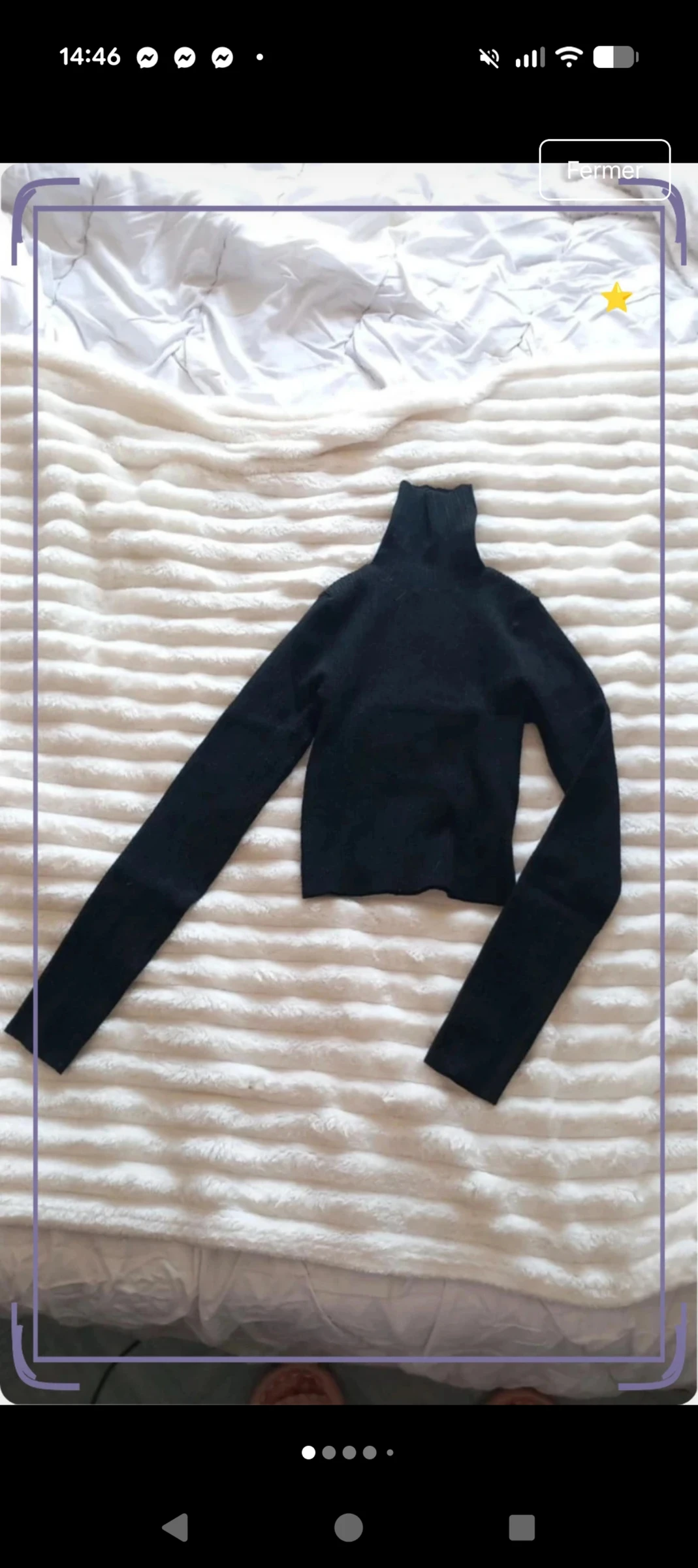 Magnifique Pull col roulé noir côtelé Bershka XS en très bon état